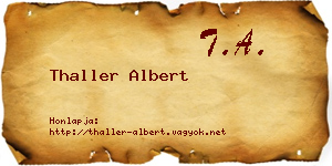 Thaller Albert névjegykártya